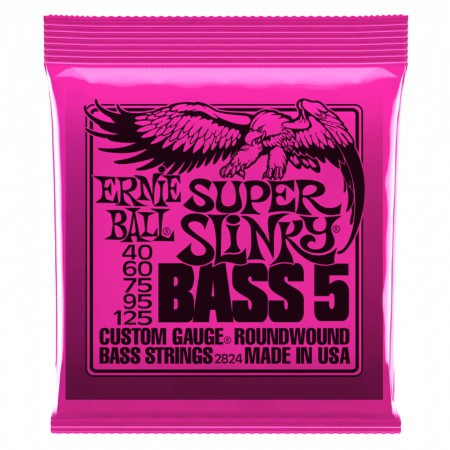 Ernie Ball P02824 Super Slinky Nickel 40-125 5 Telli Bas Gitar Tel Takımı